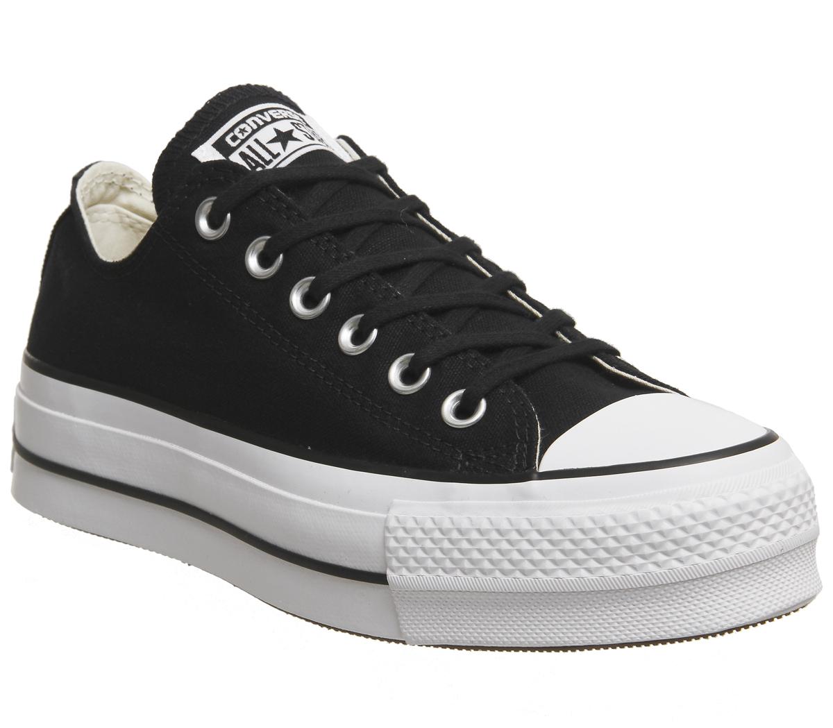 converse all star low platform black white