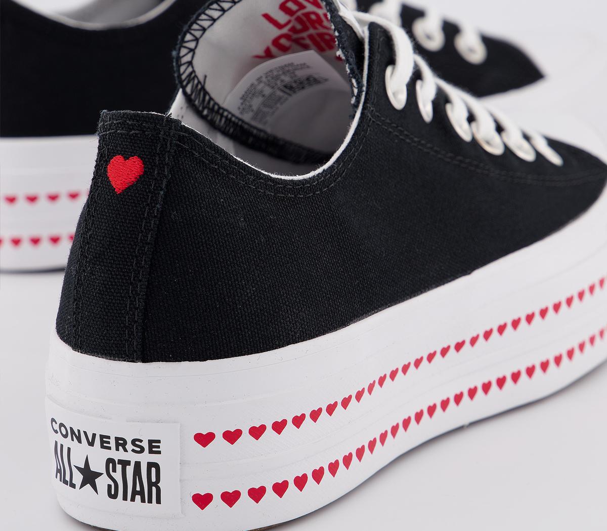 converse hearts white