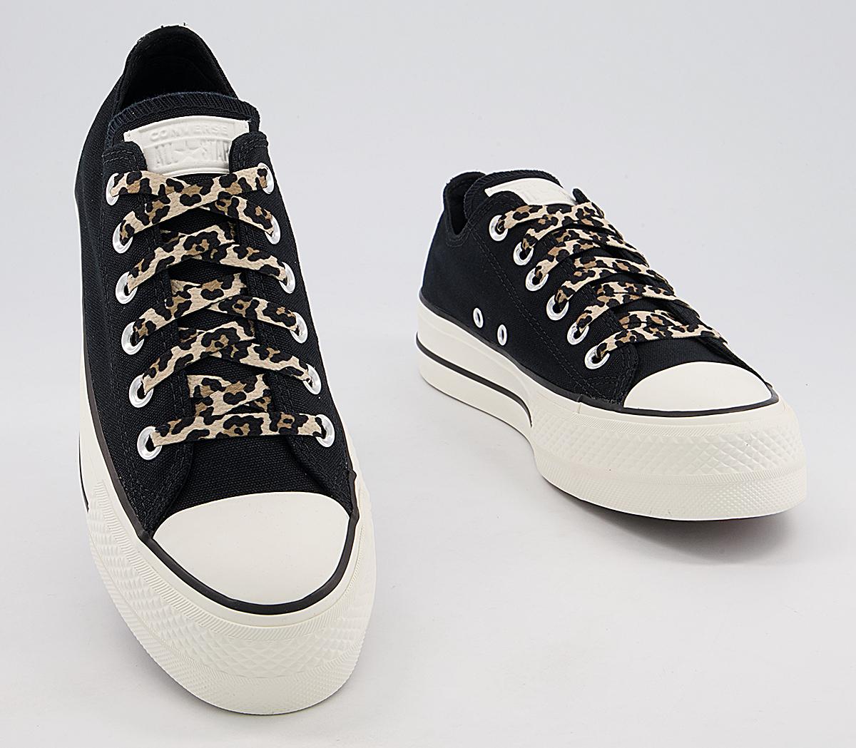 converse all star hi trainers leopard edged black egret driftwood