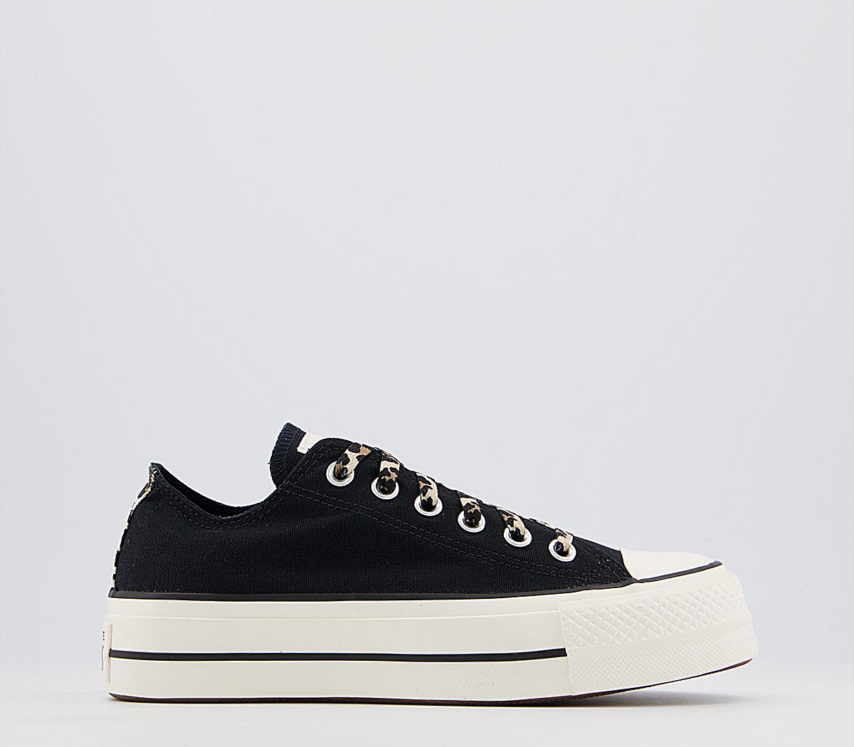 converse all star hi trainers leopard edged black egret driftwood