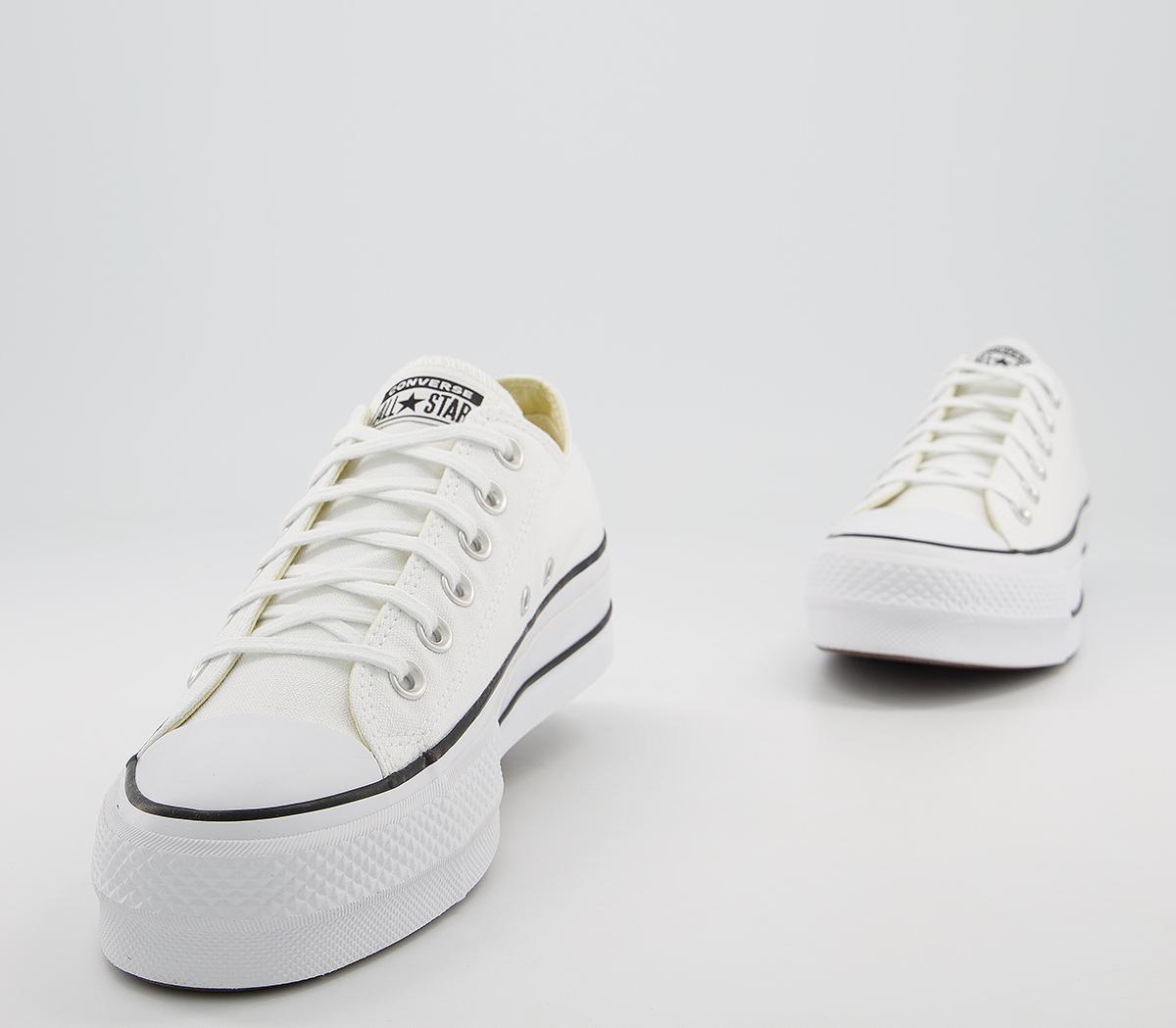 all star low platform trainers black white leather