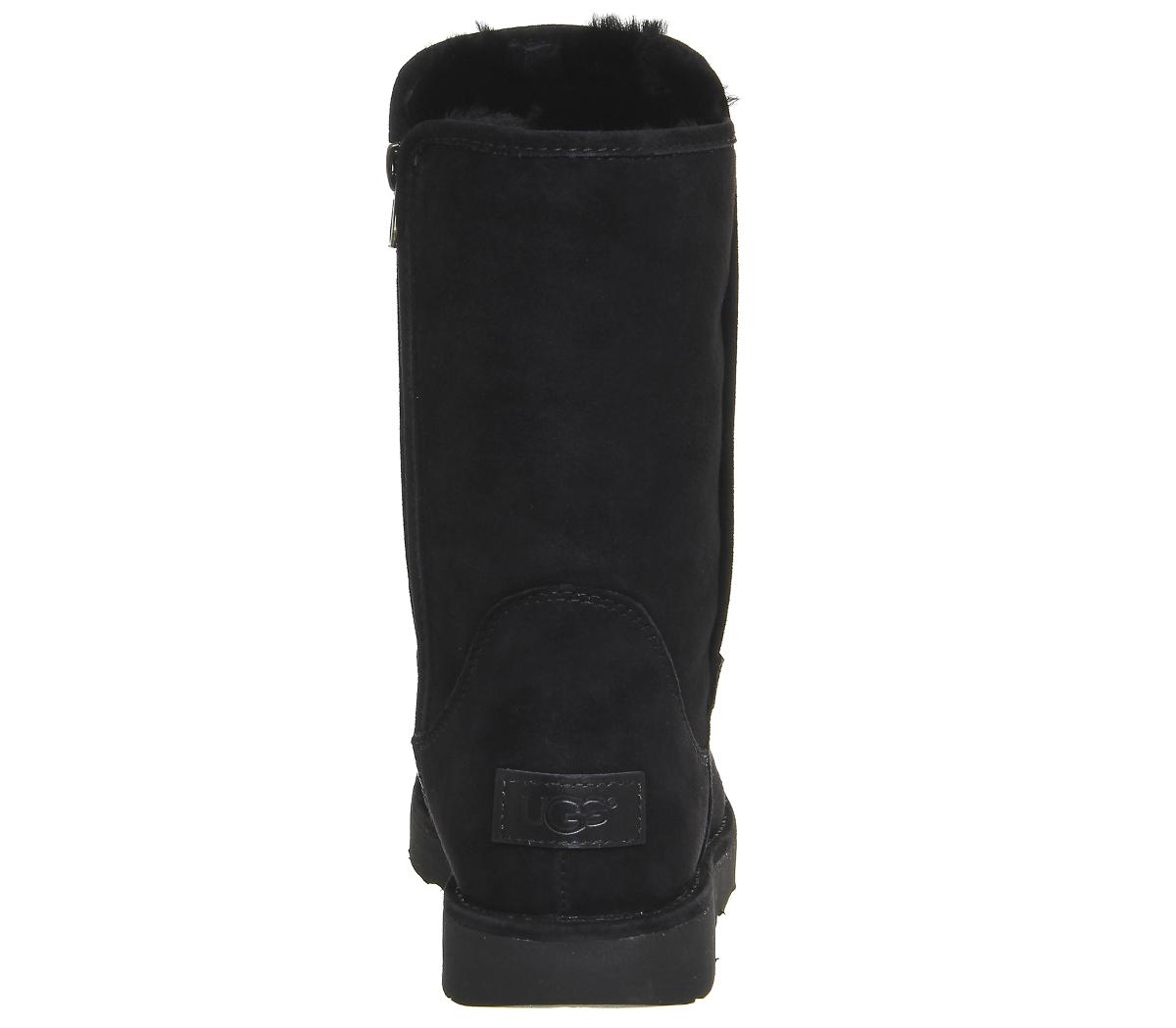 ugg classic lux abree short black suede