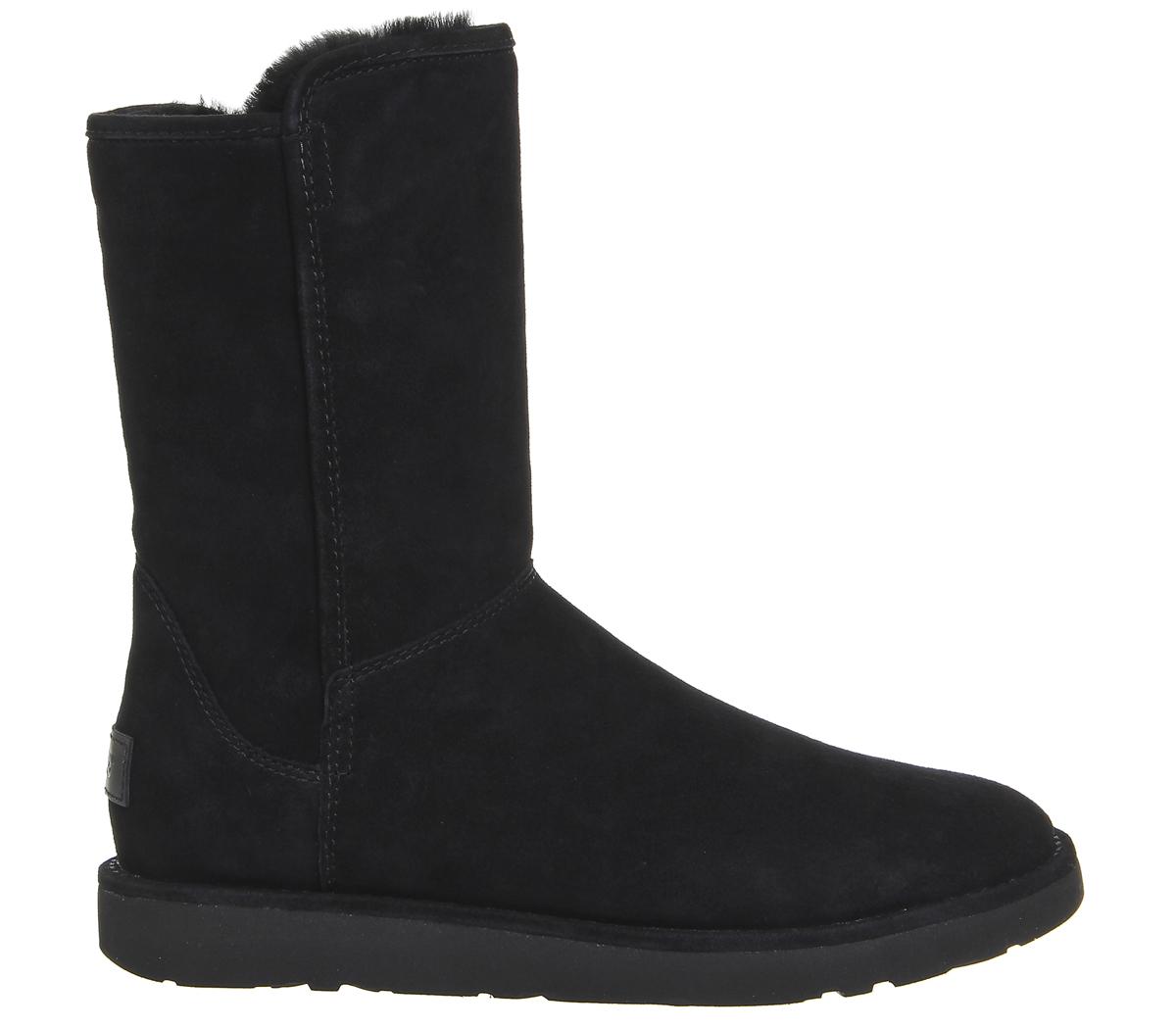 ugg classic lux abree short black suede 