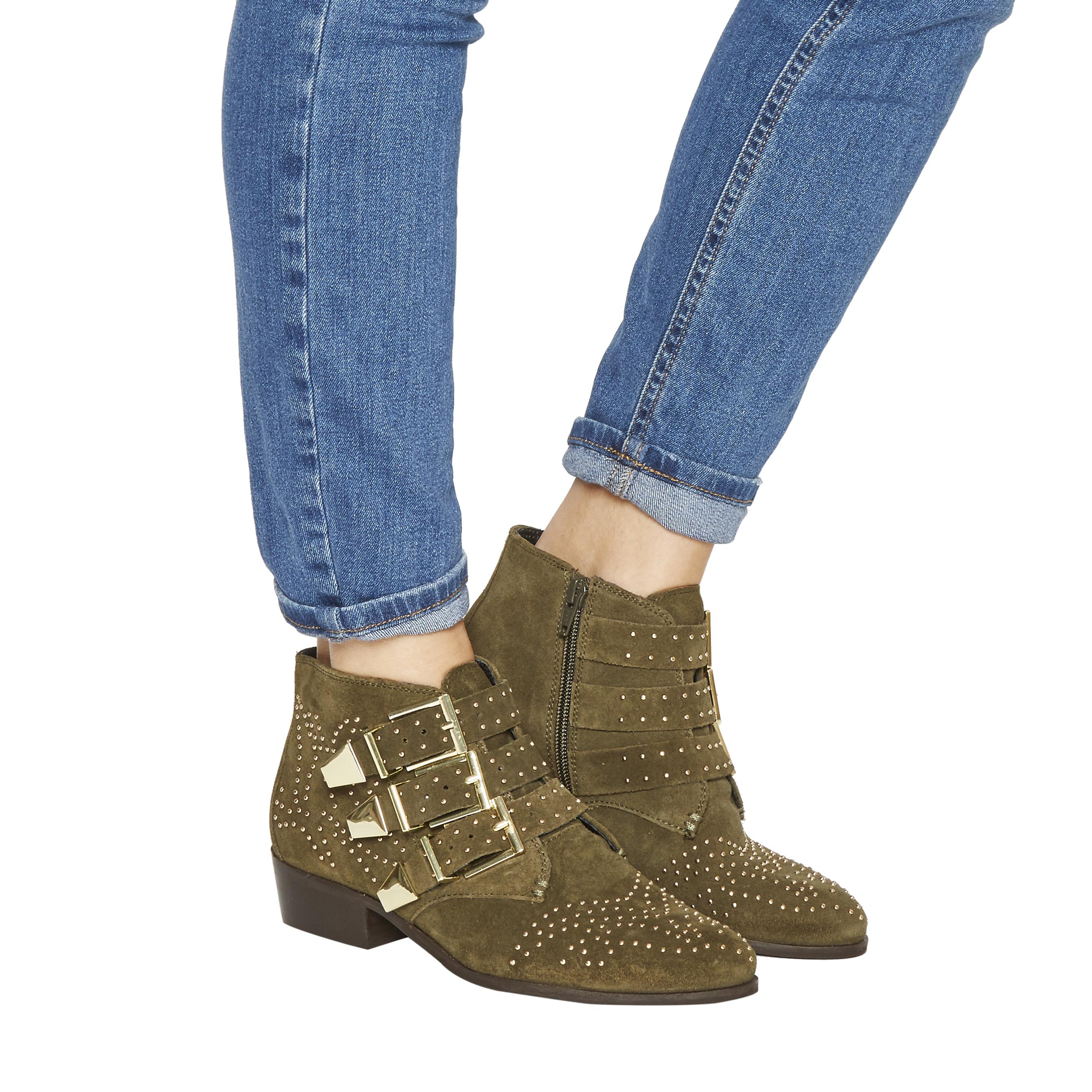 office lucky charm studded boots
