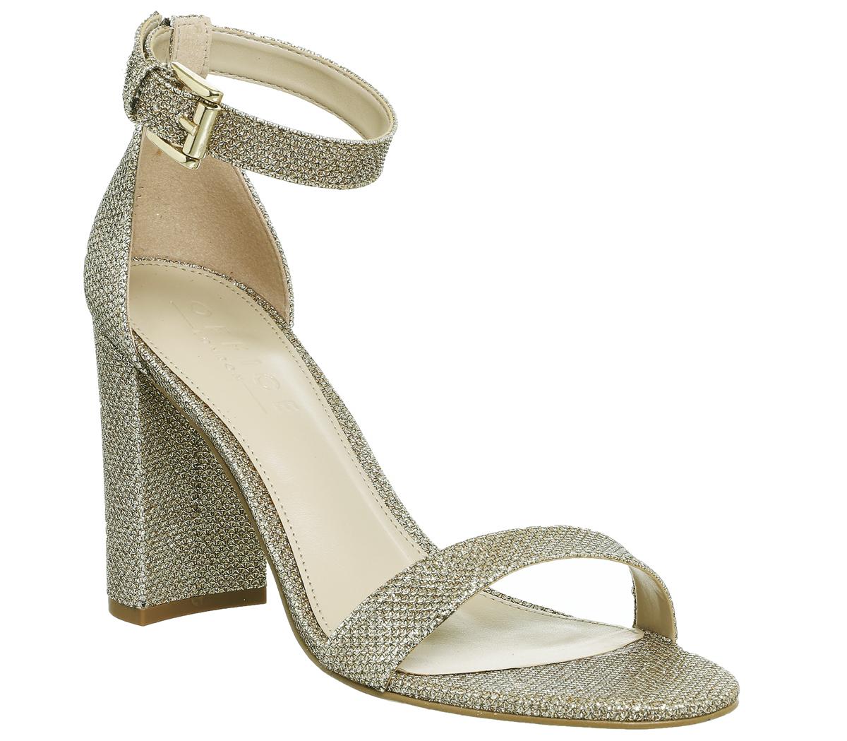 champagne block heel shoes