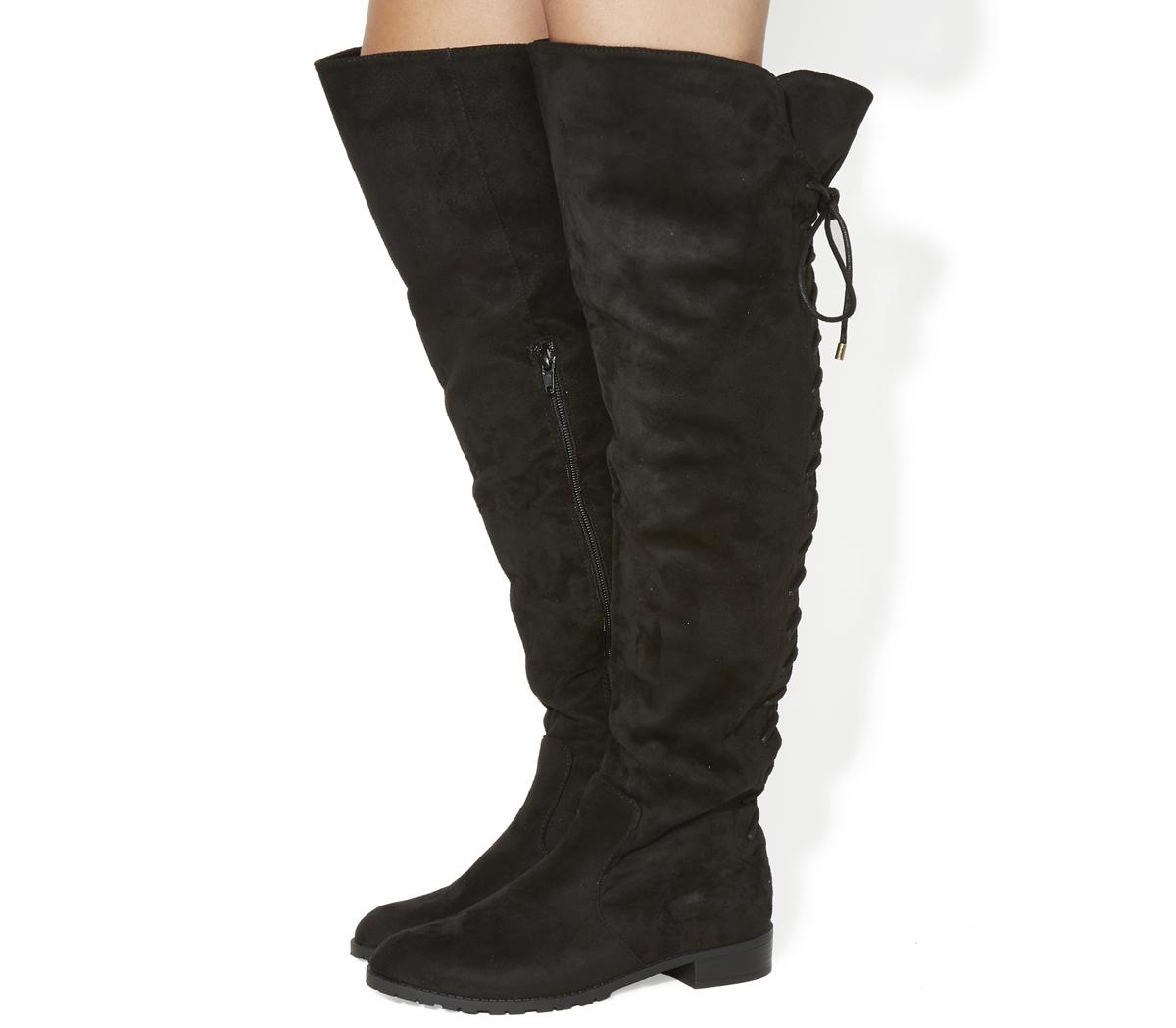 lace back knee high boots