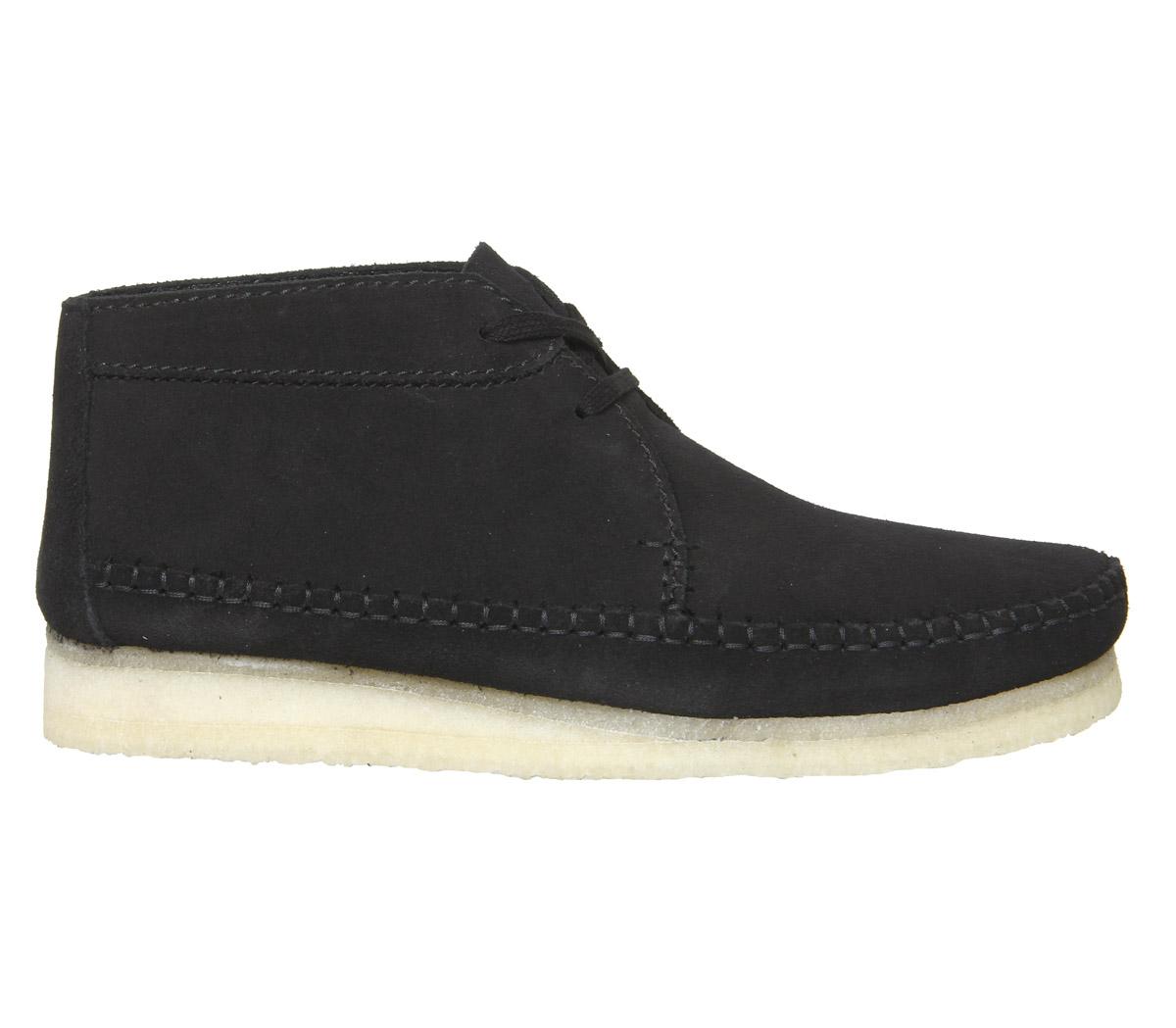 clarks weaver boot black suede