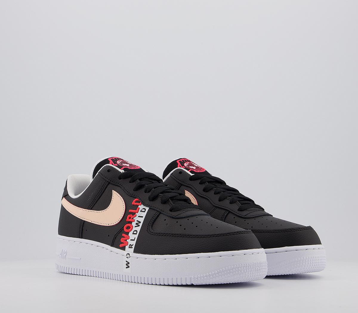 Nike Air Force 1 07 Trainers Black Crimson Tint Ww - His trainers