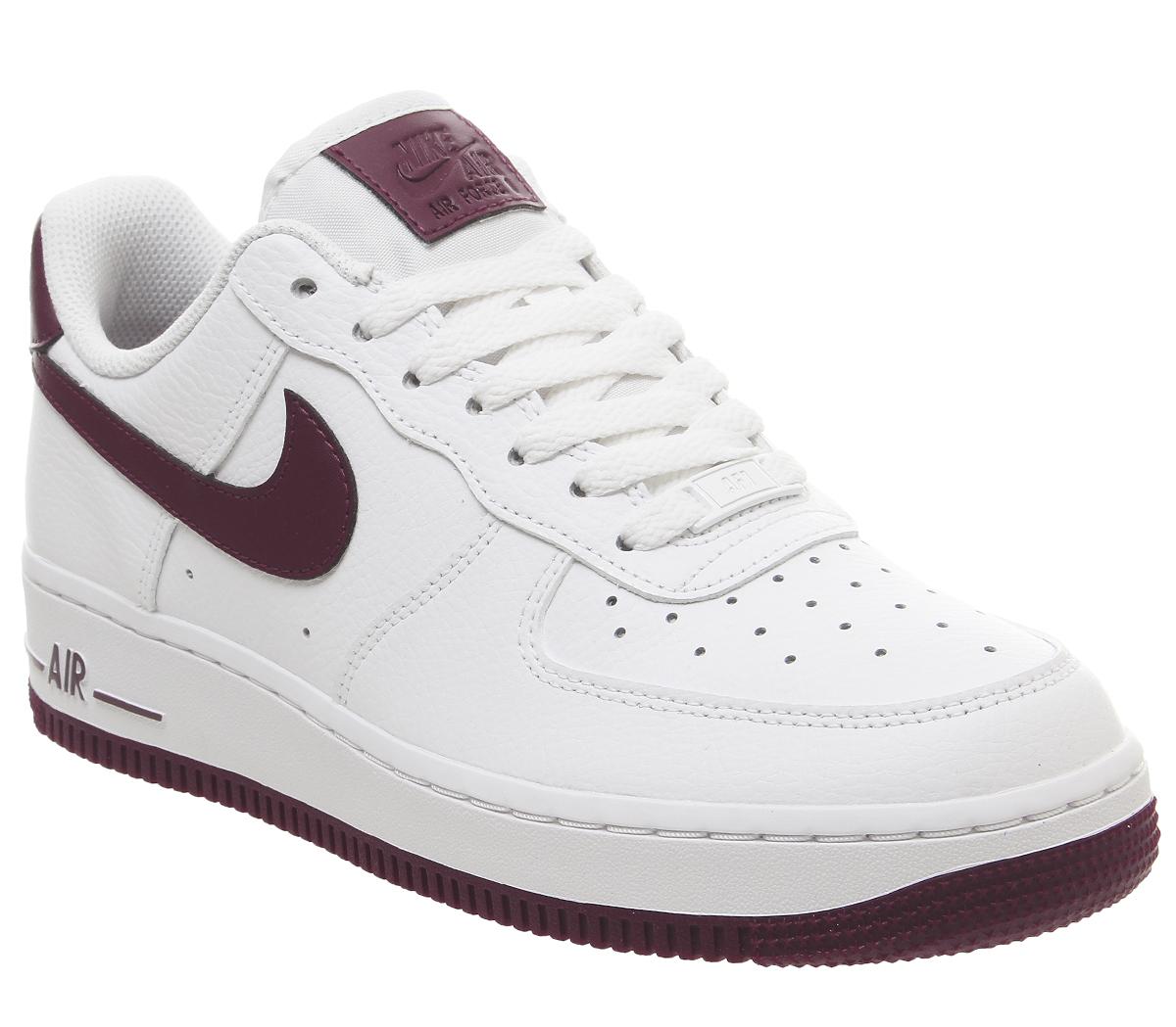 Nike Air Force 1 07 Trainers White Bordeaux - Hers trainers