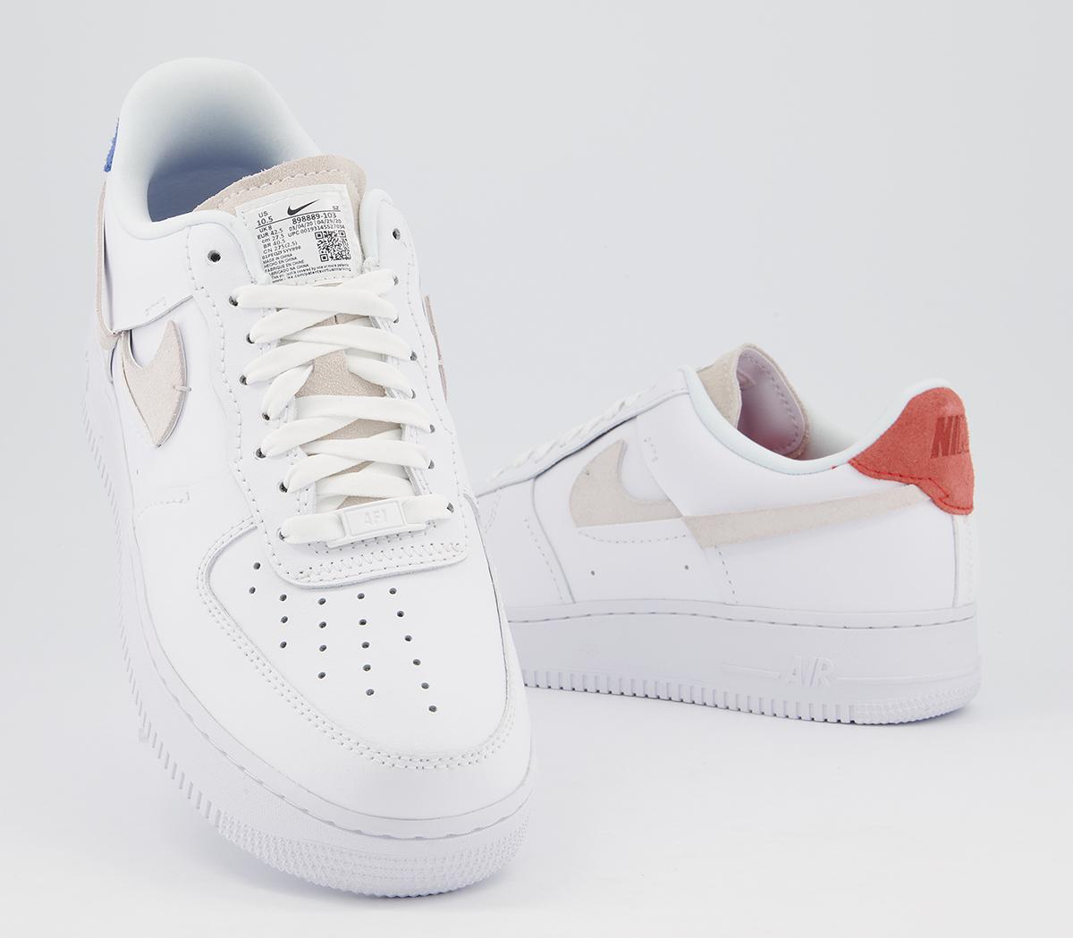 nike air force 1 07 trainers white platinum tint game royal red