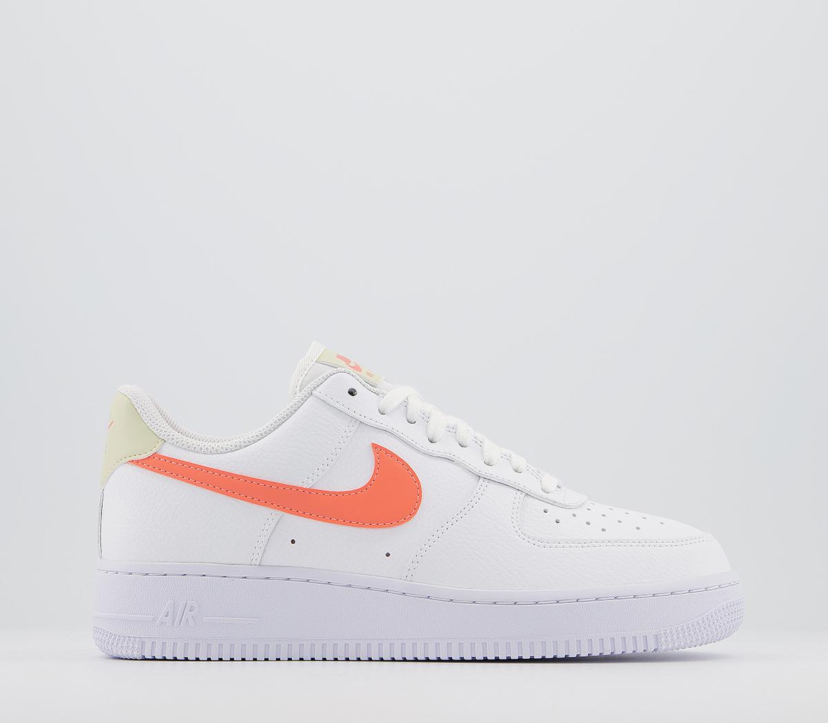 nike white and pink air force 1 trainers