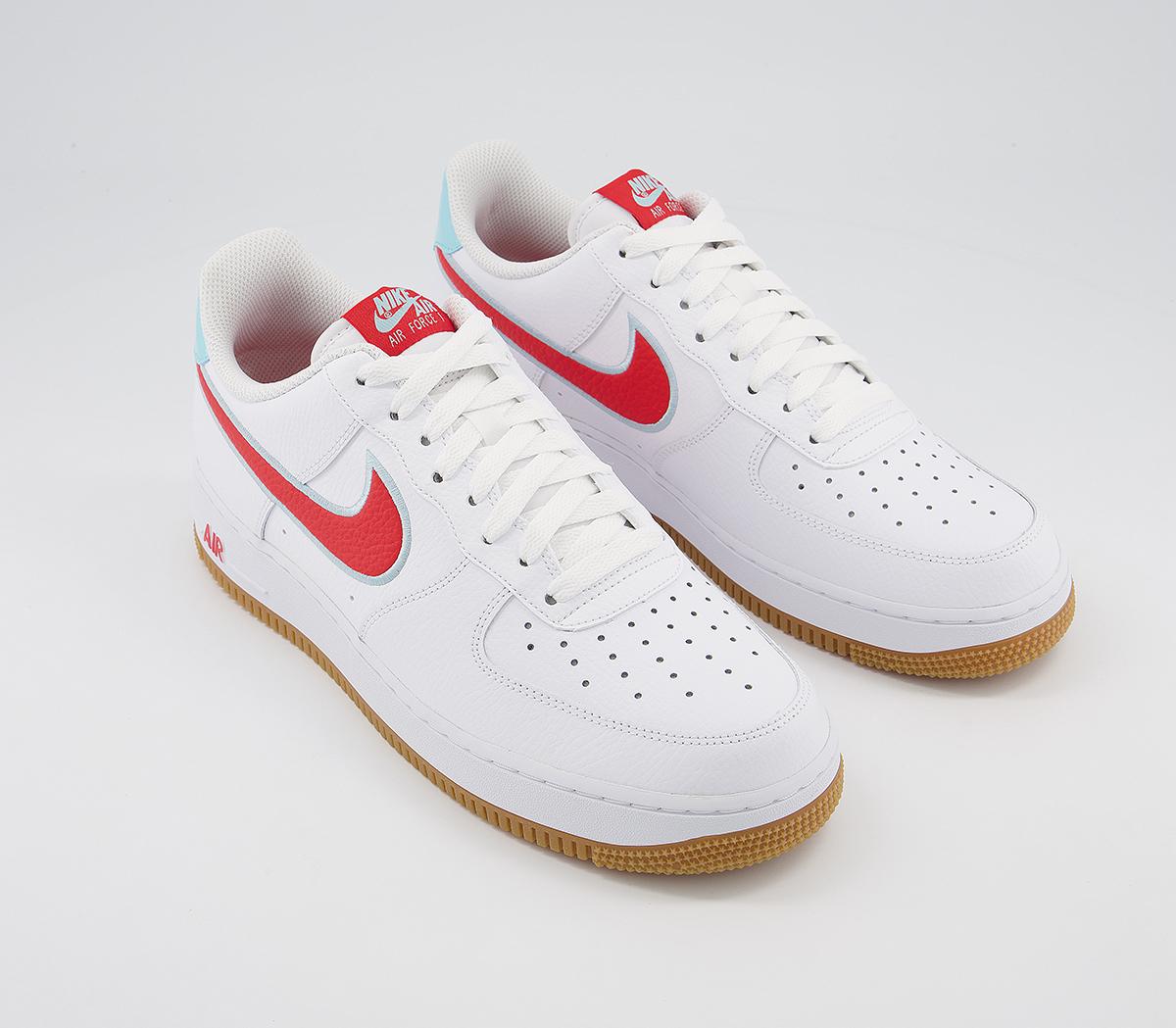 Nike Air Force 1 07 Trainers White Chile Red Glacier Ice - His trainers