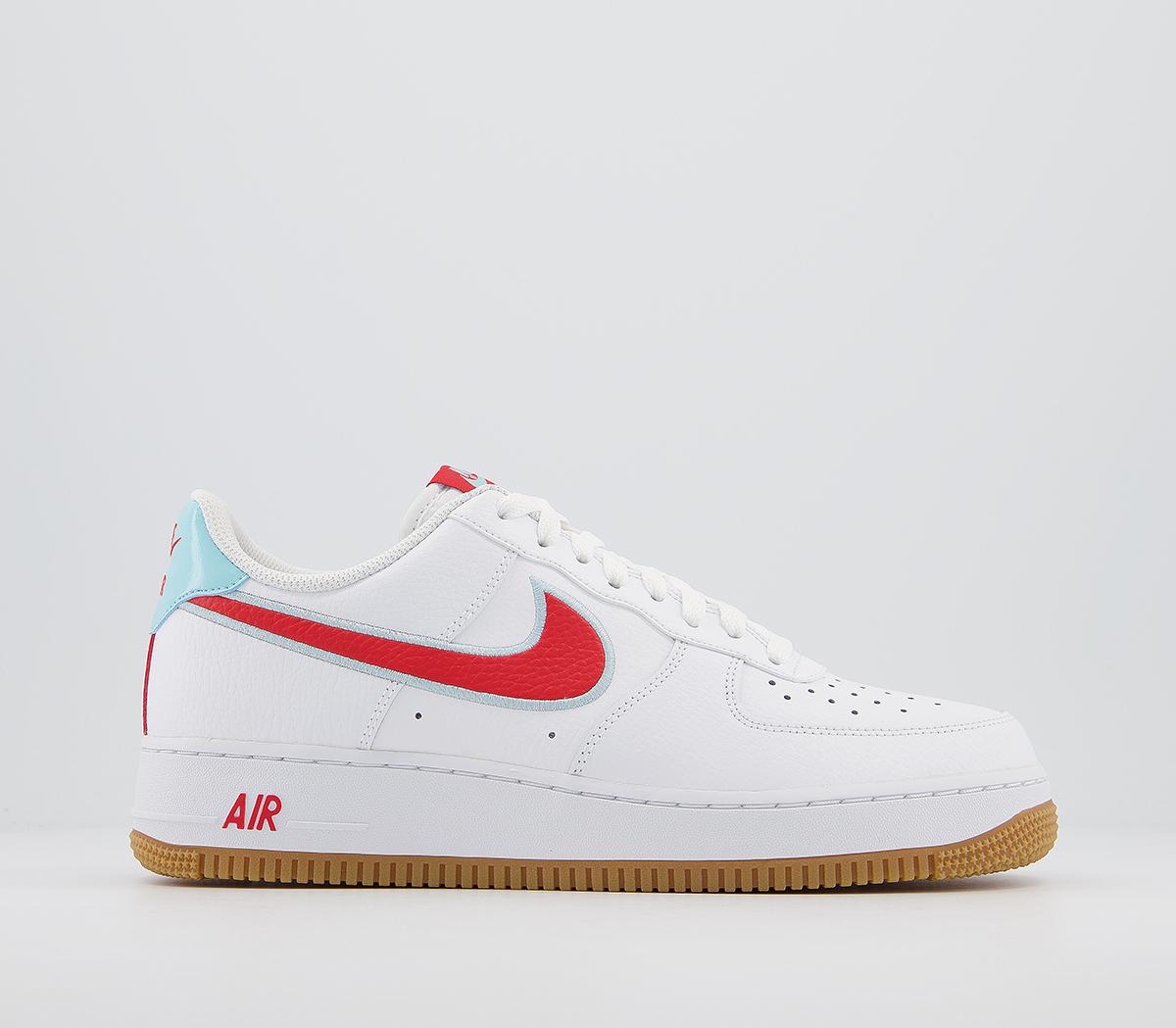 nike white & red air force 1 07 trainers