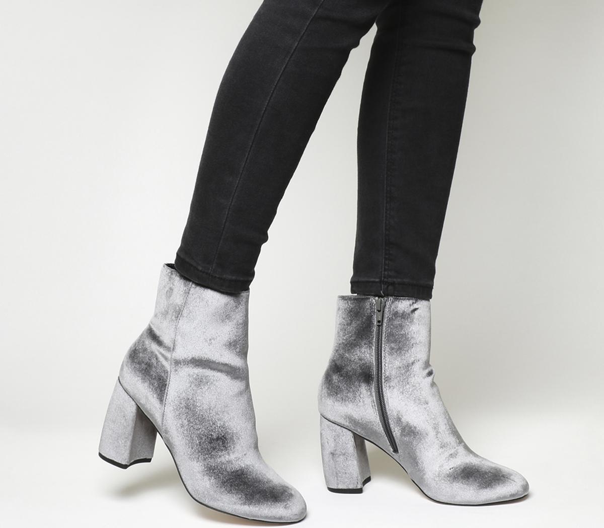 gray velvet boots