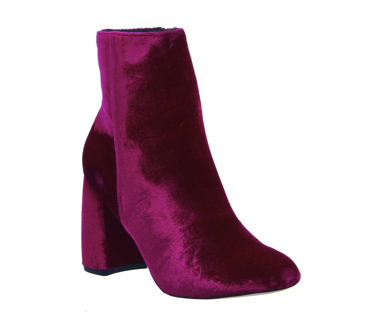 Office Literally High Cut Boots Pink Velvet - Ankle Boots