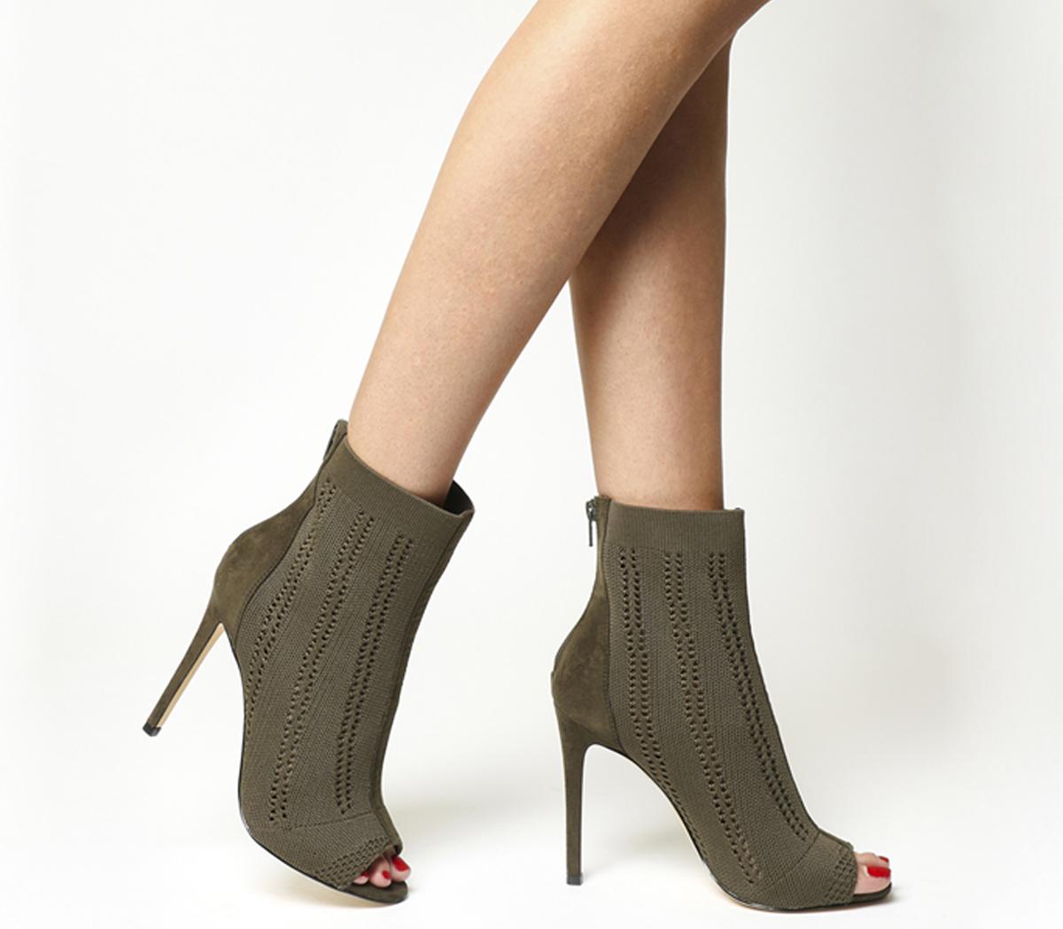 heeled boots with open toe