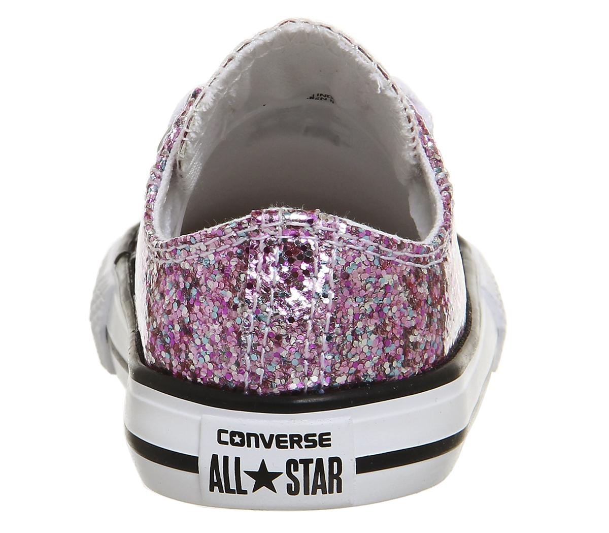 converse all star low infant frozen lilac glitter