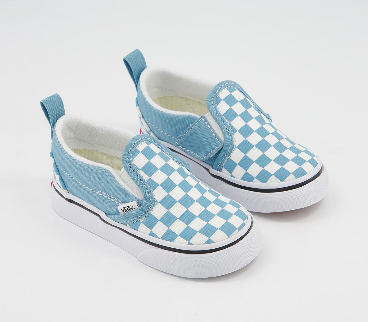 Vans Classic Slip On Toddlers Trainers Checkerboard Blue True White - Unisex