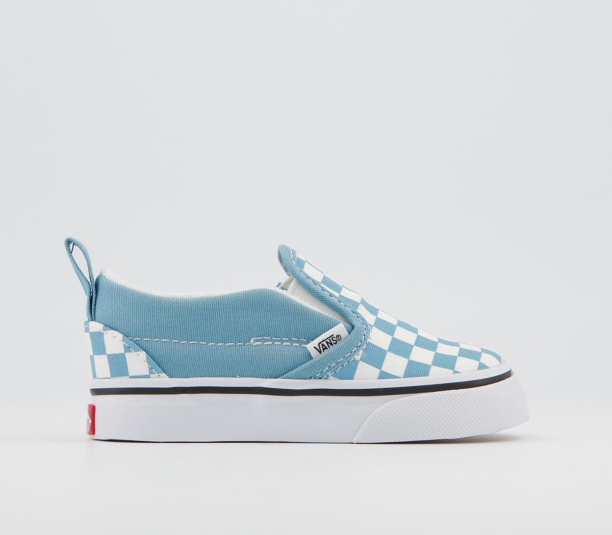 vans baby blue checkered slip ons