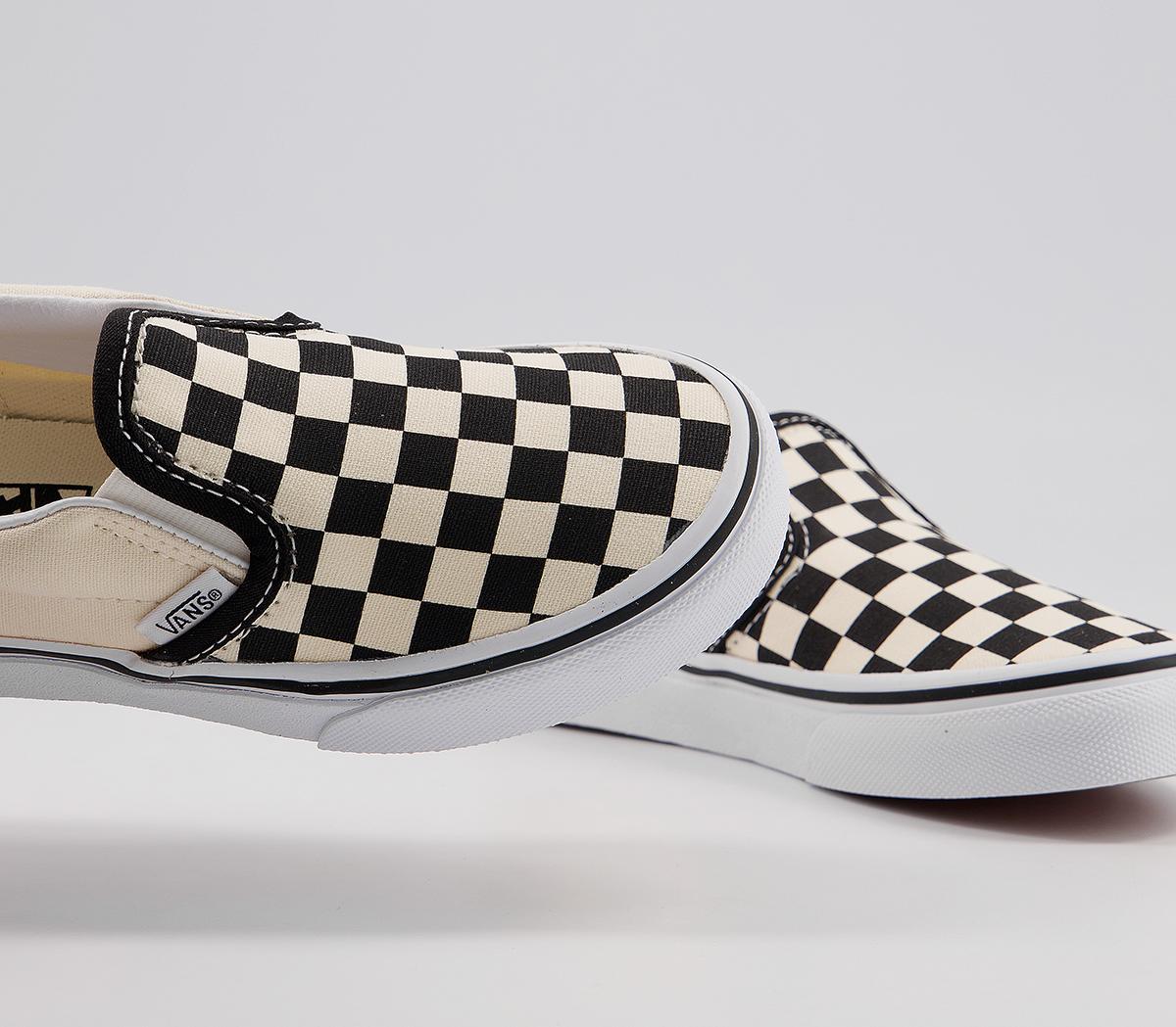 black & cream classic checkerboard trainers