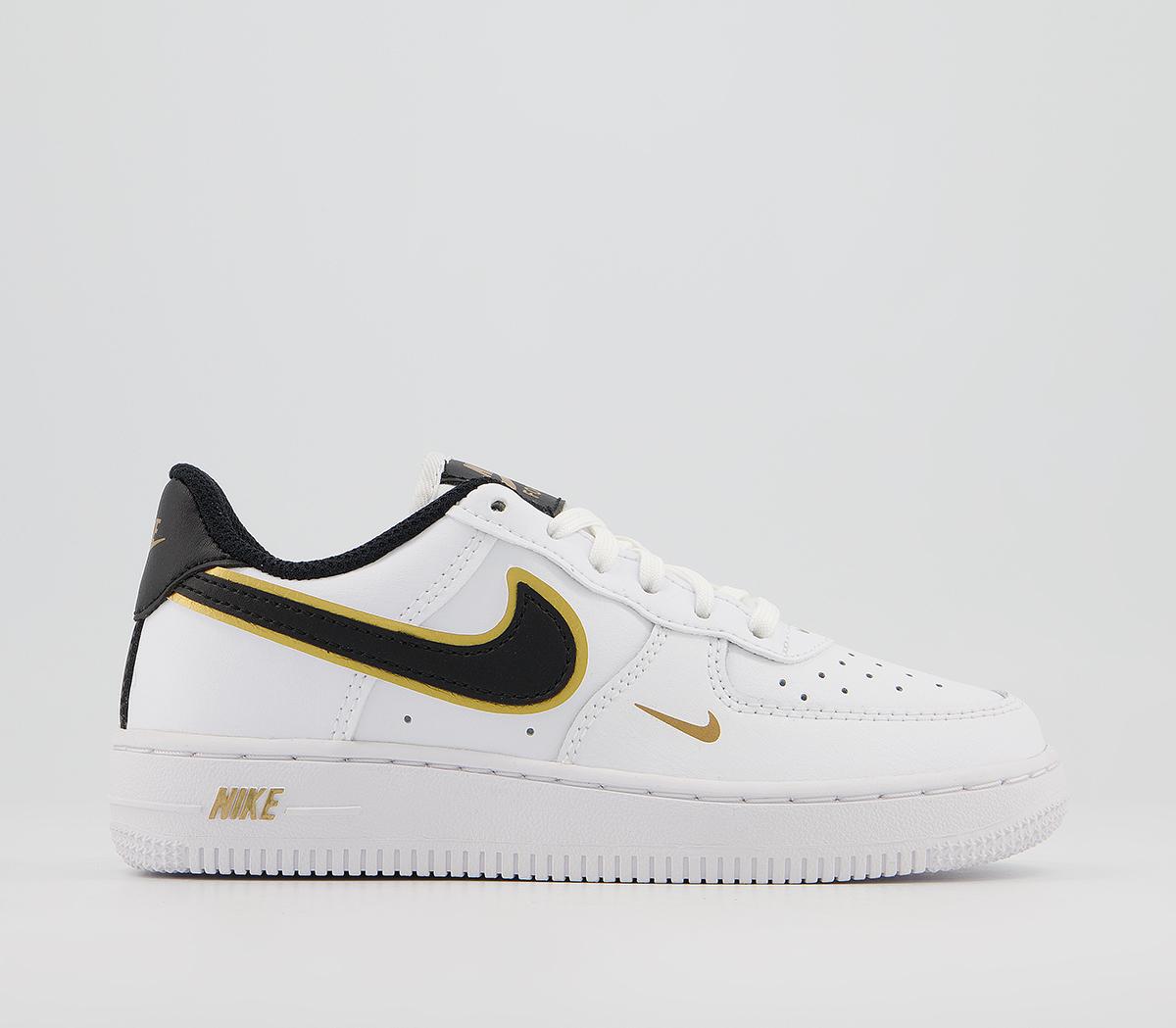 Nike Air Force 1 Ps Trainers White Black Metallic Gold - Unisex