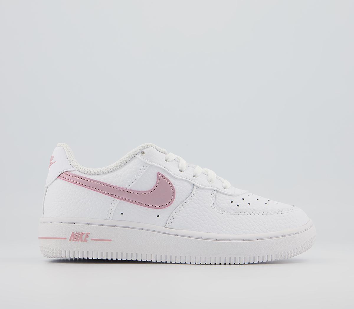 white and pink air force ones