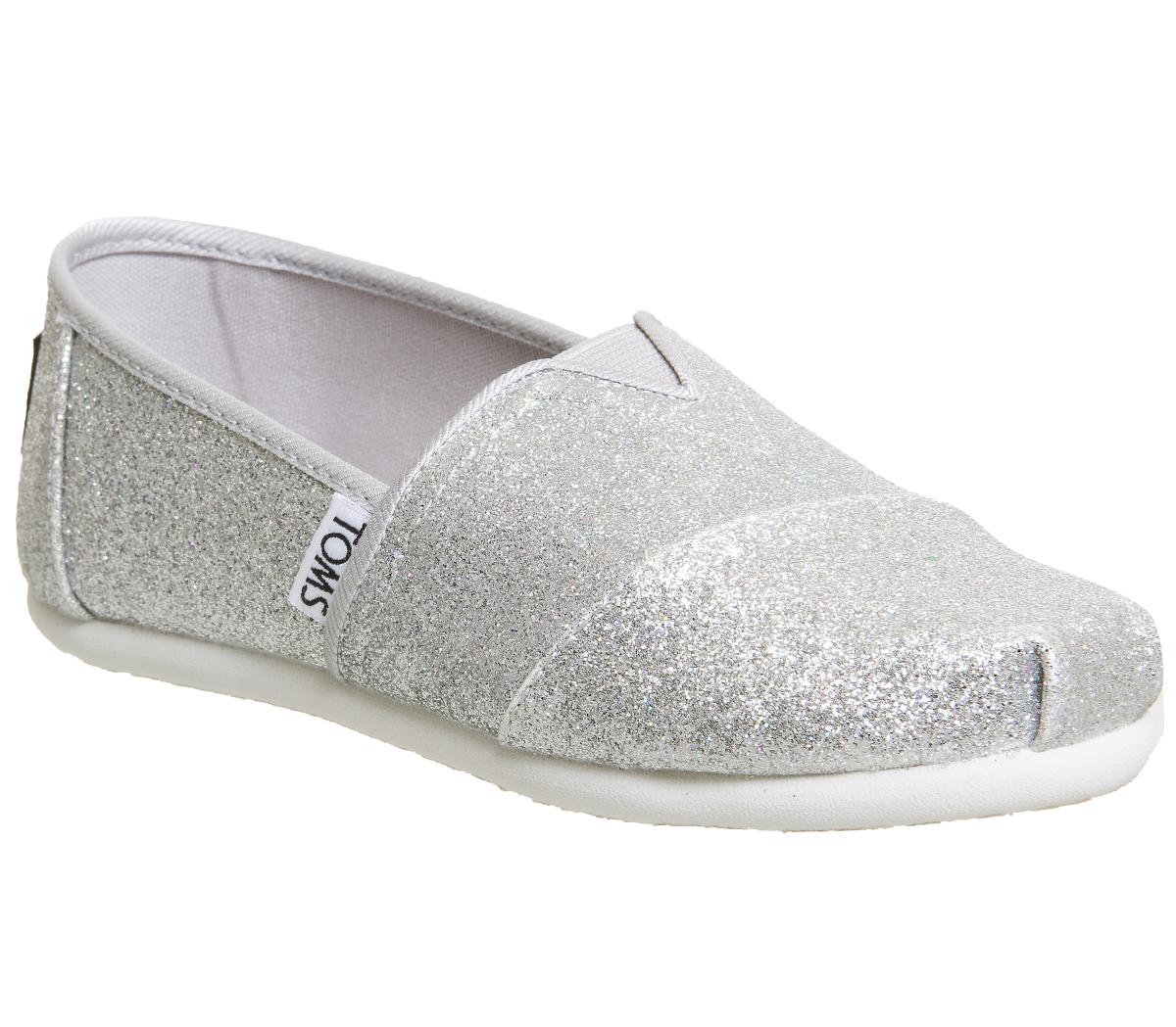 Toms Youth Classics Silver Glitter - Unisex