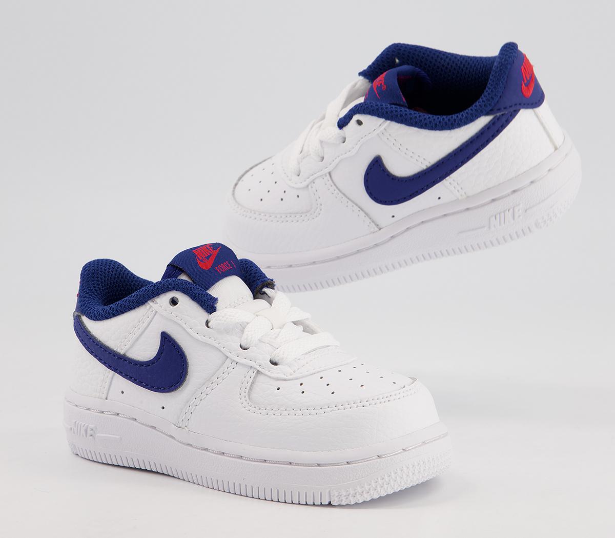 Nike Air Force 1 Infant Trainers White Deep Royal Blue University Red ...
