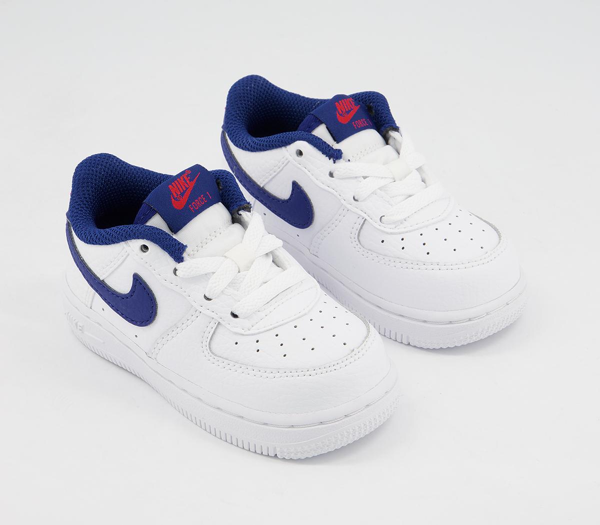 Nike Air Force 1 Infant Trainers White Deep Royal Blue University Red ...