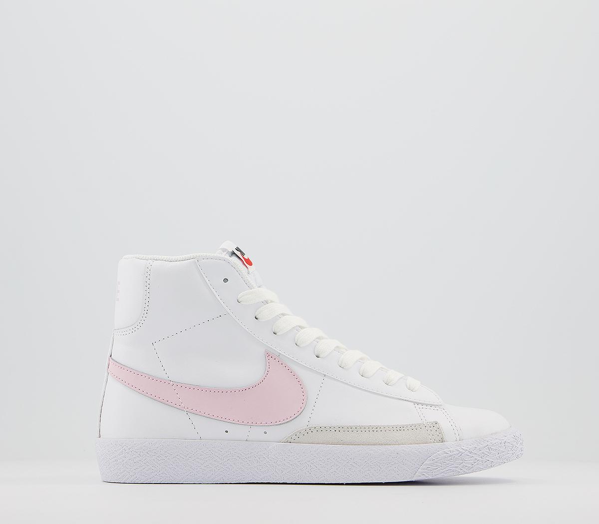 Nike Blazer Mid Gs Trainers White Pink 