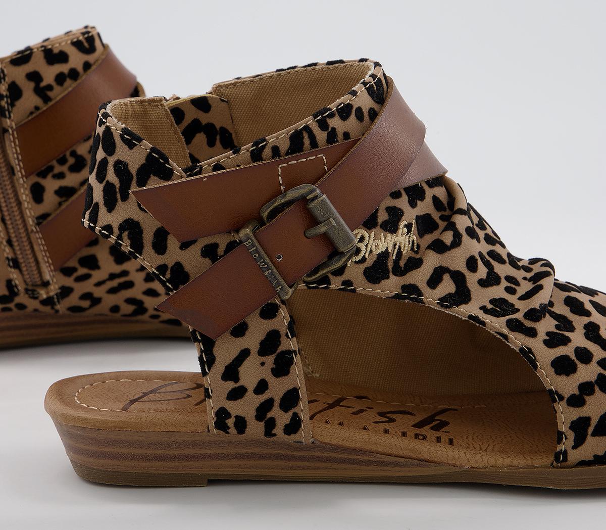 blowfish sandals leopard