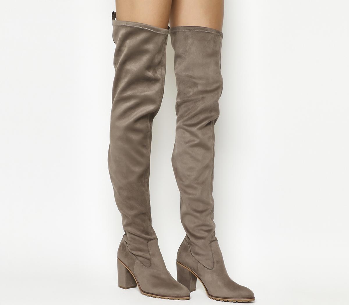 Office Ka Pow Over The Knee Boots Taupe 