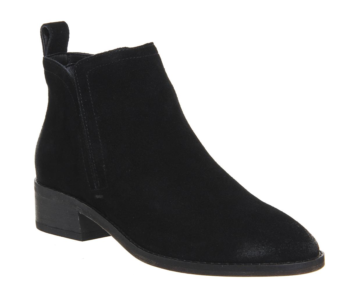 black suede low boots