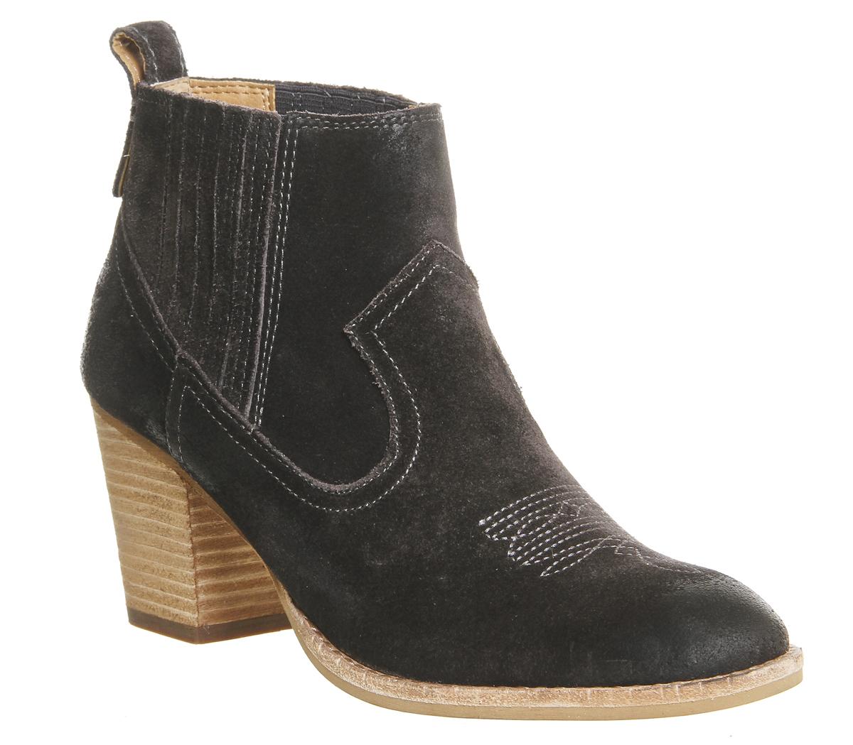 dolce vita stacked heel suede ankle booties