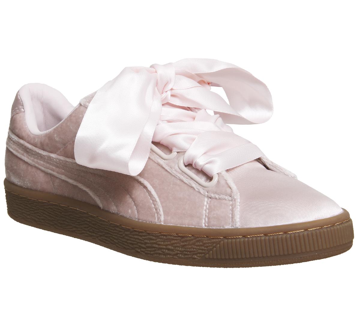Puma Basket Heart Trainers Silver Pink 