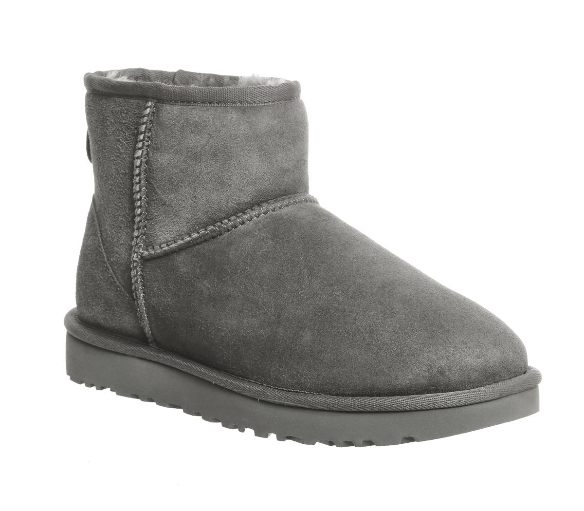 UGG Classic Mini II Boots Grey Suede - Ankle Boots