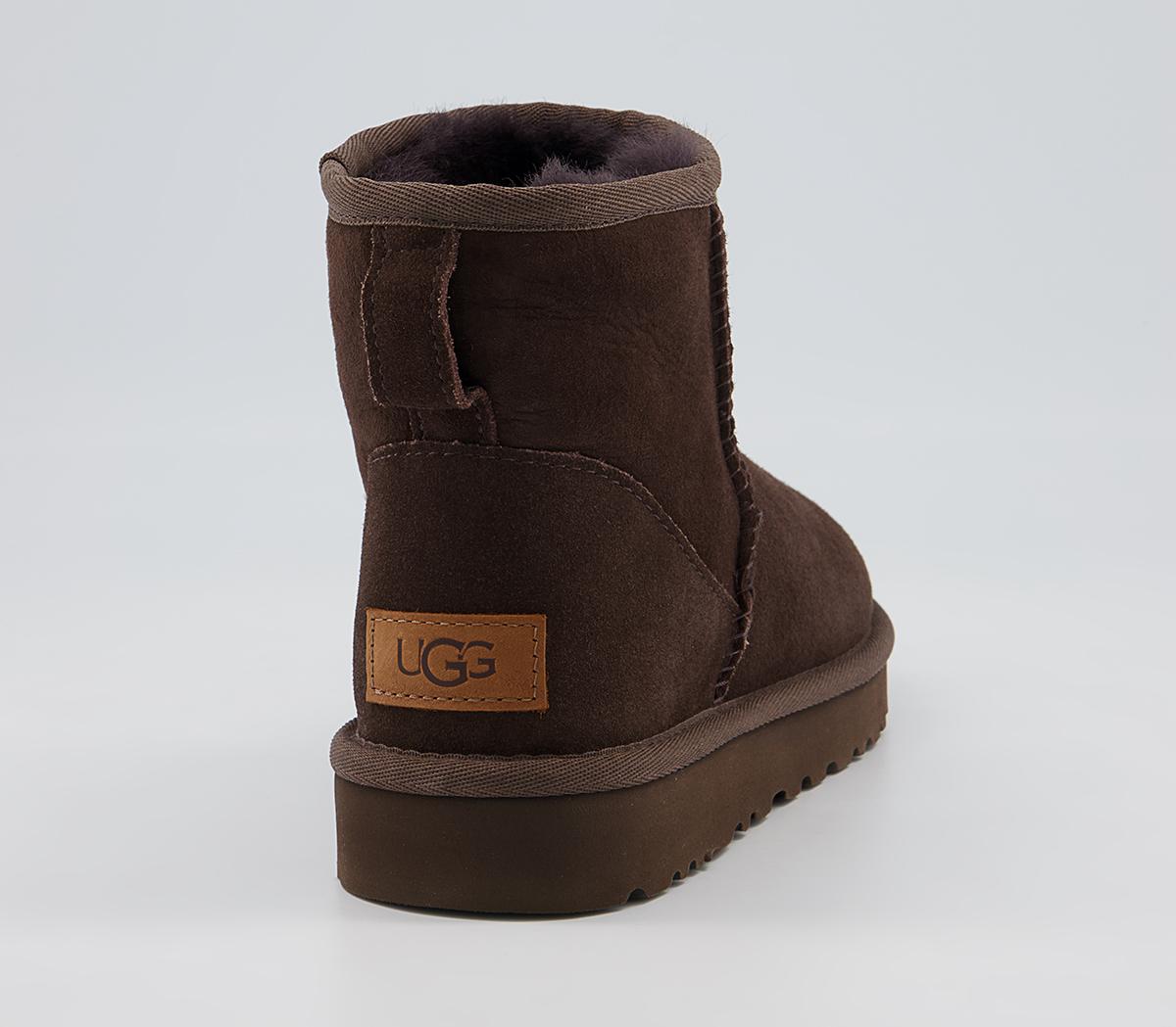 Ugg Classic Mini Ii Chocolate Suede Ankle Boots