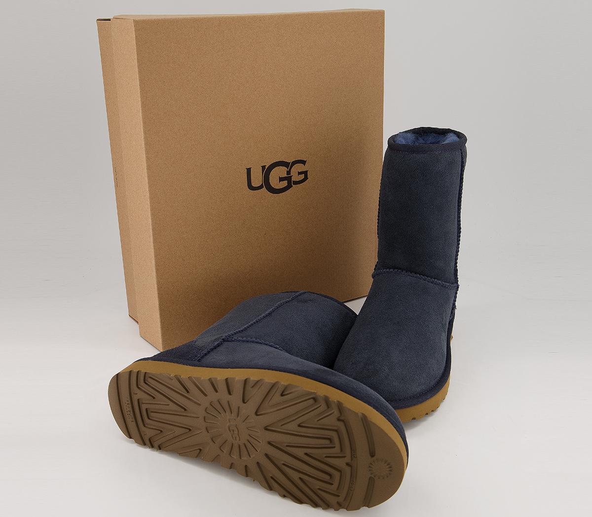 UGG Classic Short II Boots Navy Suede - Ankle Boots