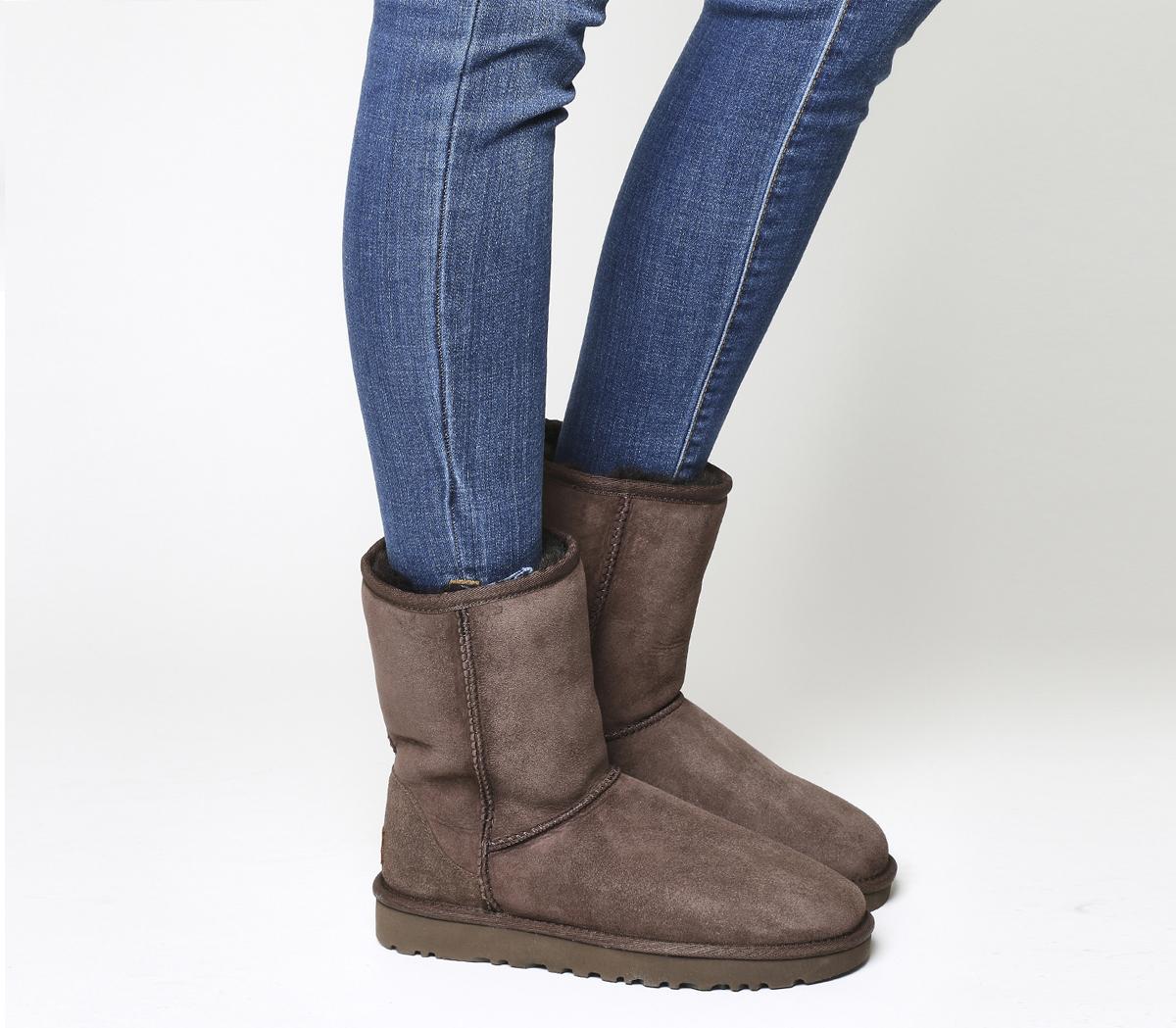 UGG Classic Short II Boots Chocolate Suede - Ankle Boots
