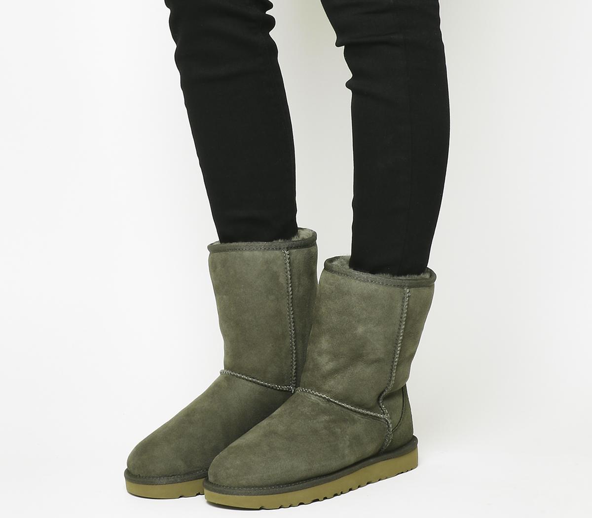 olive green uggs classic short