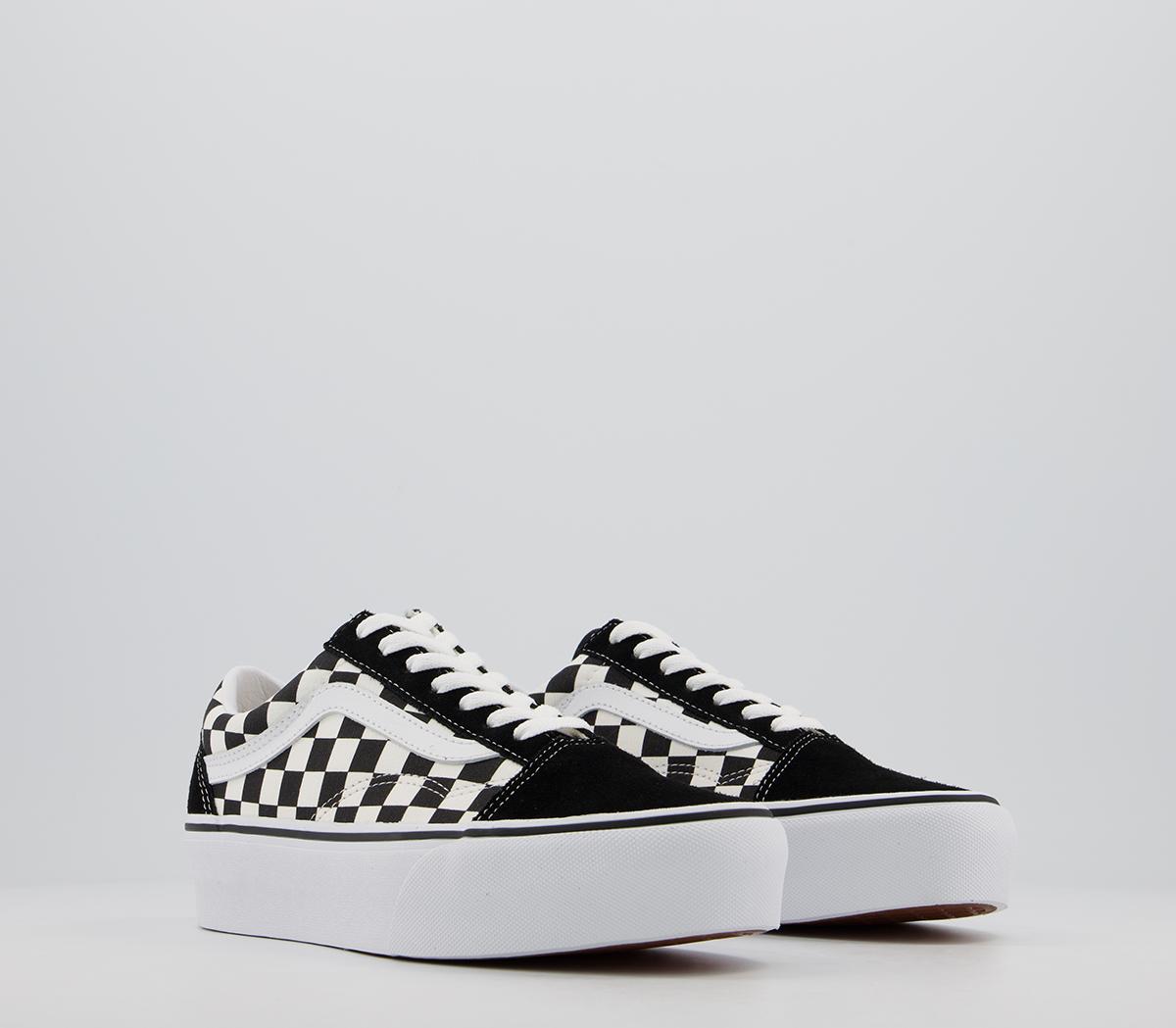 vans black and white checkered lace up