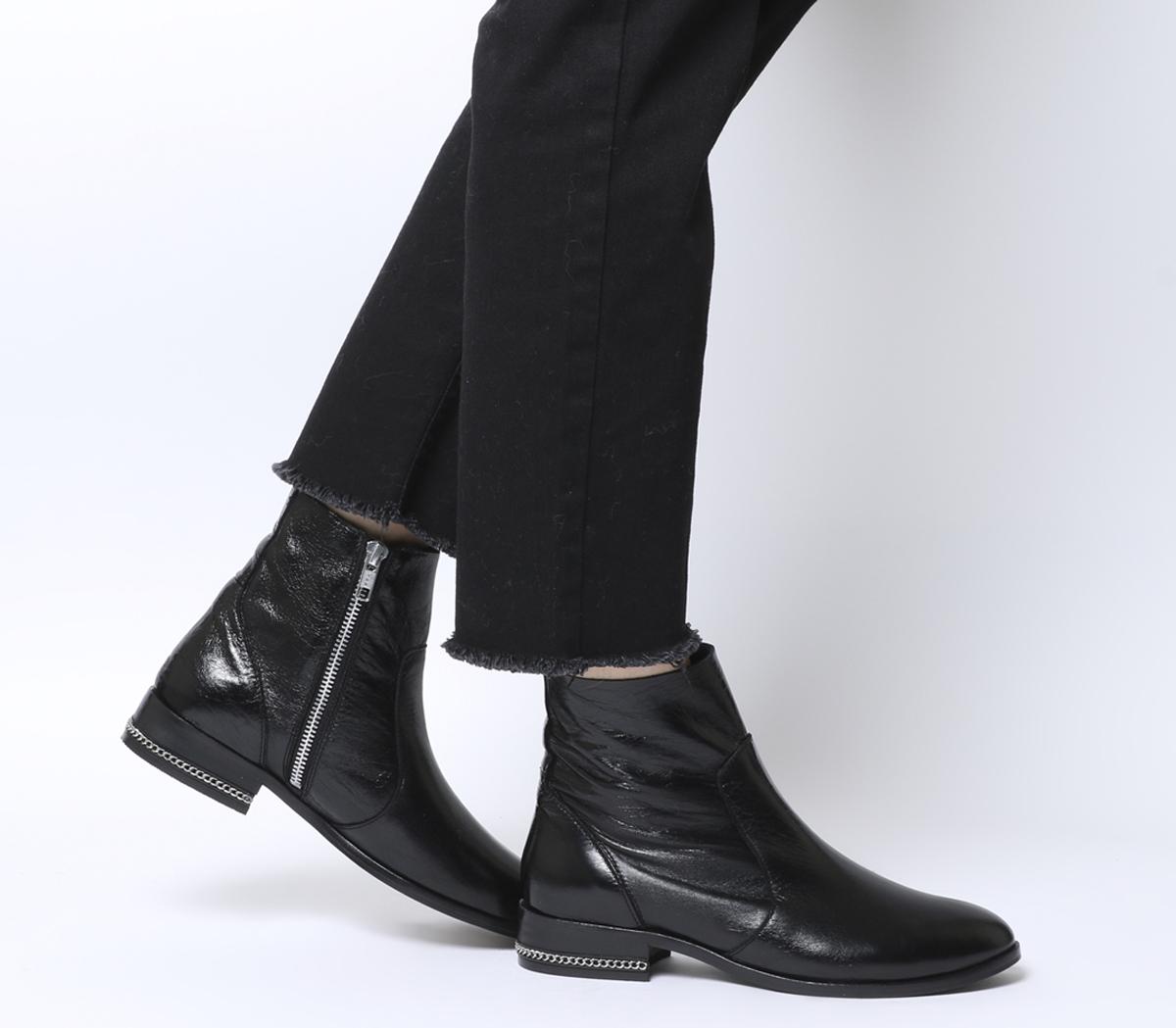 Office Ashleigh Flat Ankle Boots Black 
