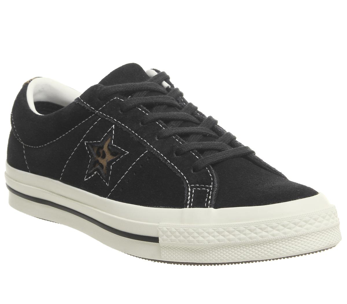Converse One Star Trainers Black Egret 