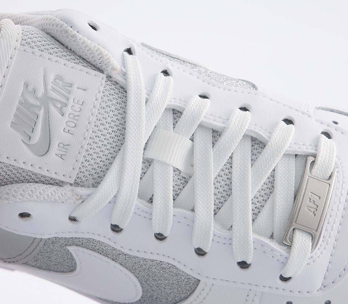 white air forces with silver check