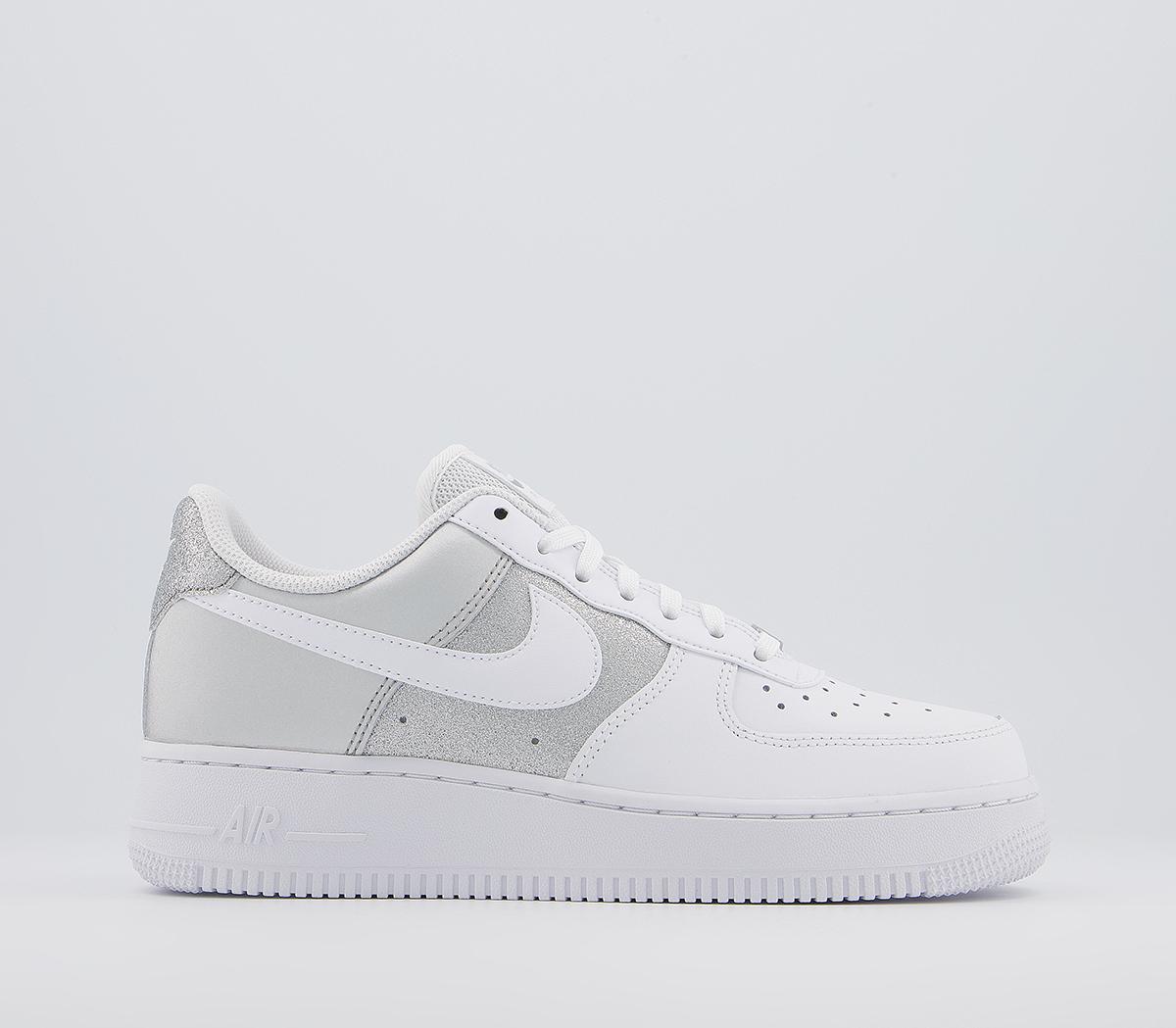 white & silver air force 1 07 trainers