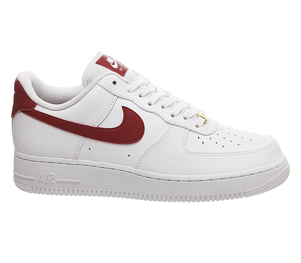 air force 1 07 trainers white gym red metallic gold