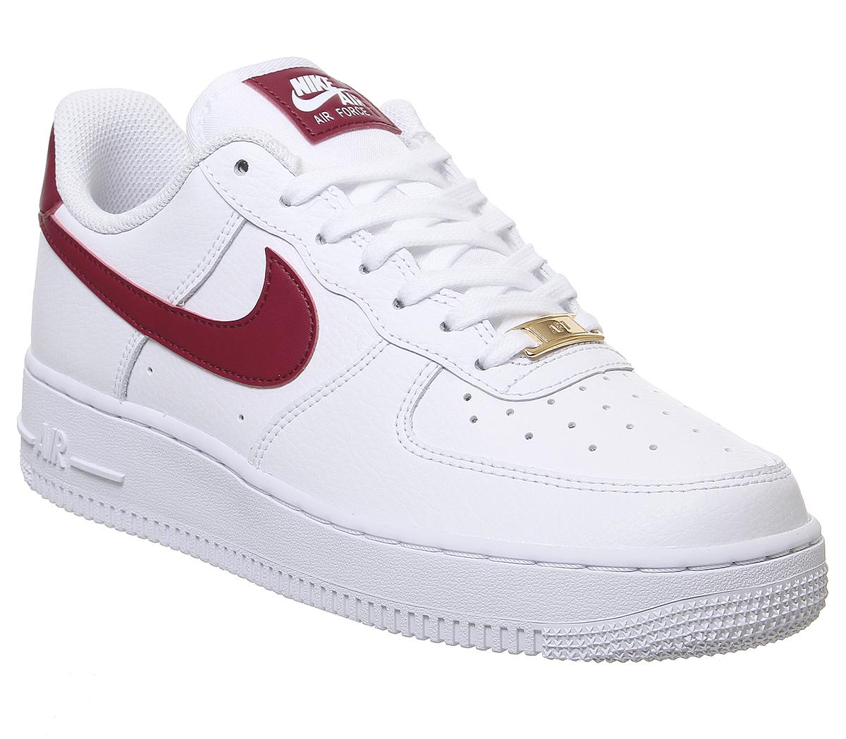 red and white nike trainers