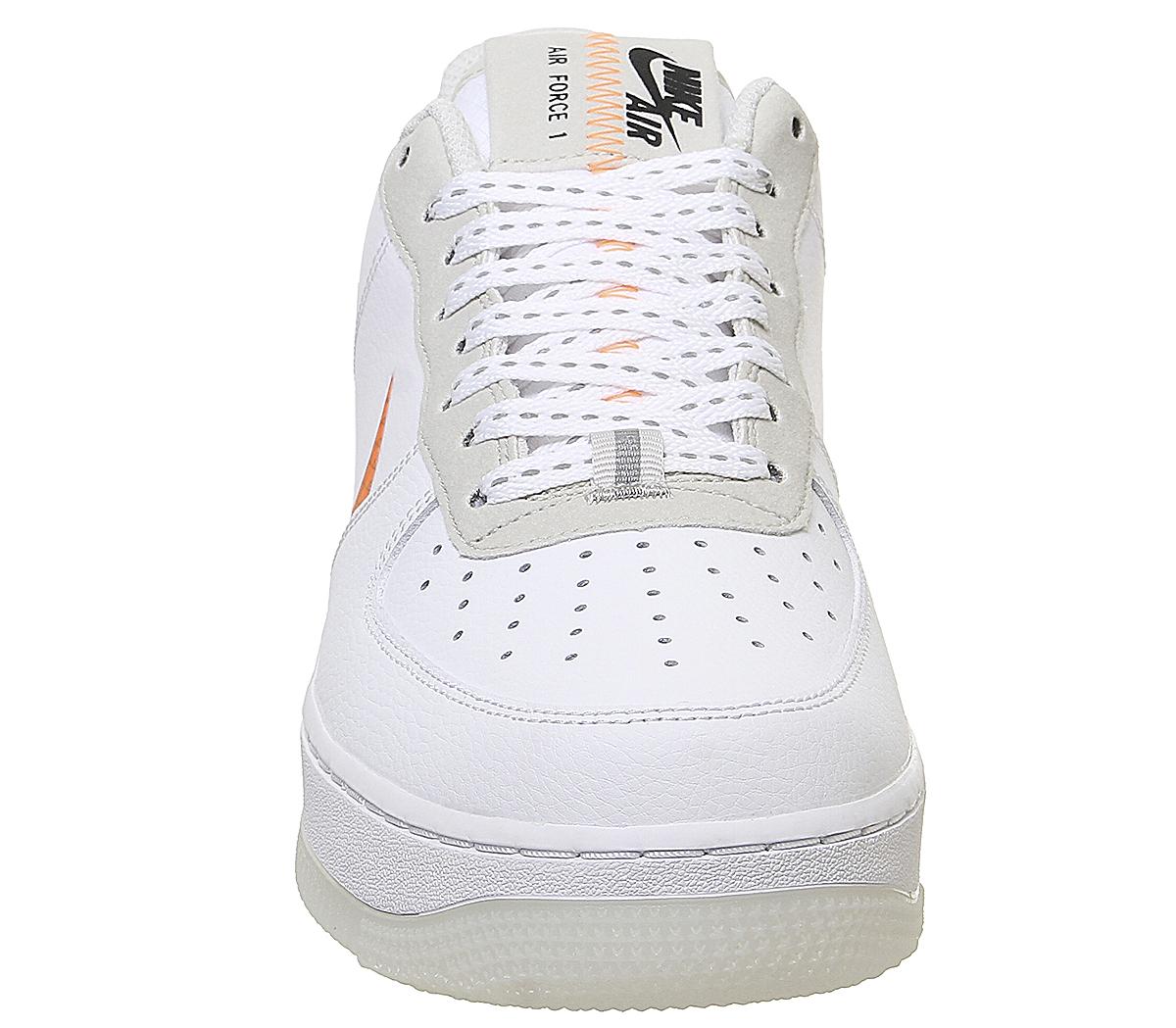 white and orange high top air force 1