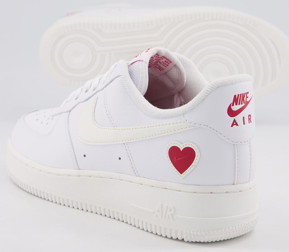nike air force white sail university red