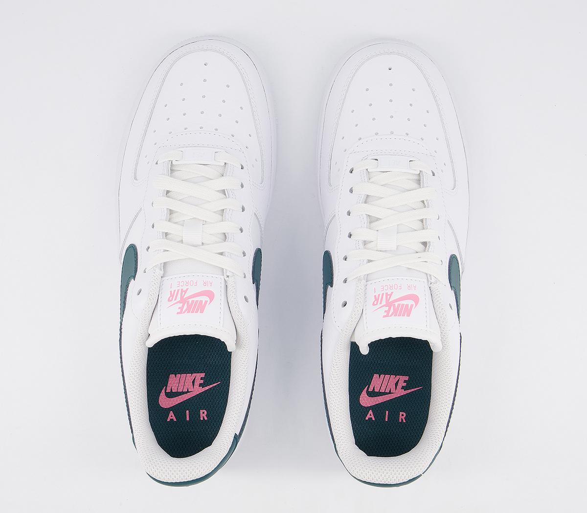 nike air force 1 teal and white